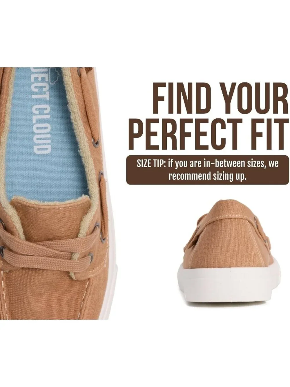 Womens Tan Canvas Project Cloud Canvas Sneakers Memory Foam Slip On Loafers
